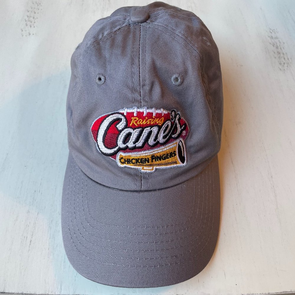 RARE -- Raising Cane’s Chicken Hat Embroidered Football Grey Cap